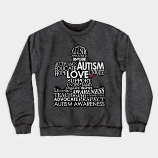 Autism Awareness Puzzle Piece Typography Crewneck Sweatshirt